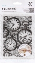 Xcut TRI-BOSS Embossingfolder A6 - Chronology Clocks